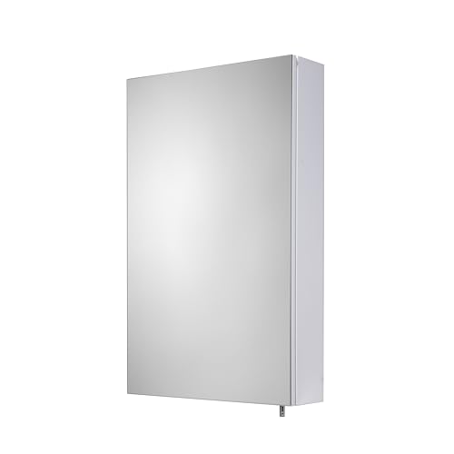 Croydex Finchley Armoire Murale de Salle de Bain en Acier Inoxydable avec Miroir et 2 étagères réglables, charnières à Fermeture Douce, Toutes Les...