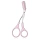 Augenbrauenschere Trimmer Schere mit Kamm, Augenbrauen Schere zum Kürzen der Augenbraue und Wimpern für Frauen und Männer – Professionelle Augenbrauen Trimmer,Rosa