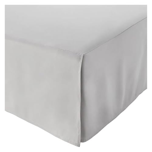 Falda de Cama Plisada con Estilo Elegante, con Plataforma, en el Centro y en Las Esquinas, de 14 Pulgadas de Alto(Light Grey,CK 200x220x35cm)