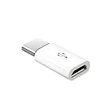 Affaires-Plus Adaptateur USB Type C, Micro USB Femelle vers USB Type C Mâle Connecteur de Charge Rapide Compatible avec Toutes Les Marques Célèbres | Sûr et fiable (1, White)