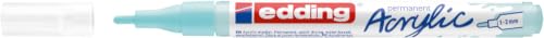 edding 5300 Acrylmarker fein - pastell-blau - 1 Acrylstift wasserfest - feine Rundspitze 1-2 mm - Acryl Farben zum Malen auf Leinwand, Malpapier und Holz - Acrylstifte für Steine