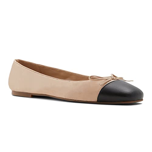 MOOMMO Women Cap Toe Flats Bow Slip On Ballet Flats Comfort Matte Beige Flat Shoes Round Toe Flat Heel Dress Shoes Office Ladies Party Chic Chic Driver Flats Chic Solid Beige 7 M US2