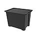 Produktbild Rotho Evo Easy Aufbewahrungsbox 65l mit Deckel, Kunststoff (PP recycelt), schwarz, 65l (58.5 x 39.0 x 41.2 cm)