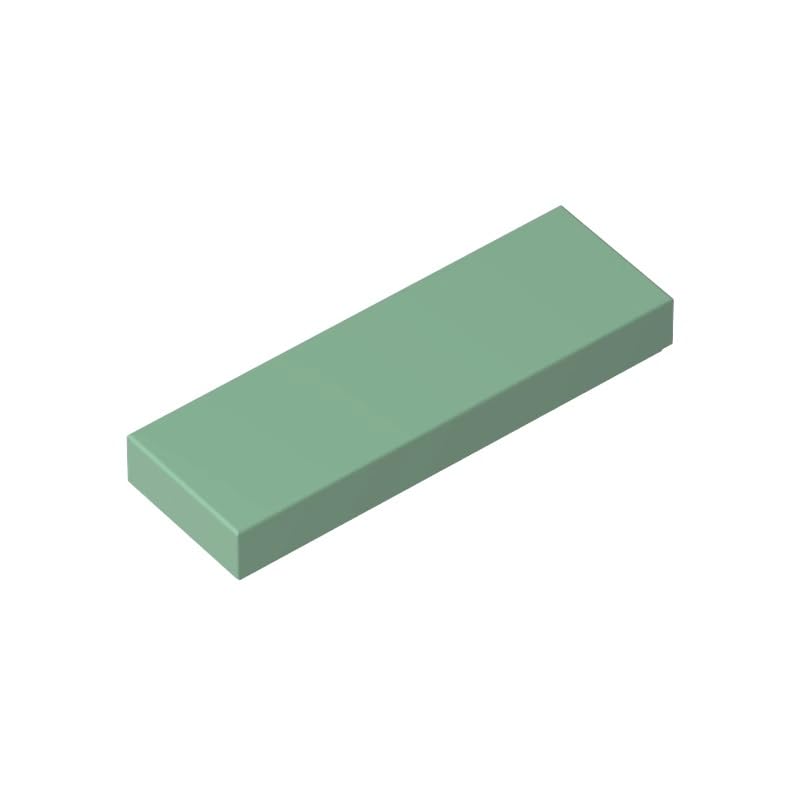 Gobricks 63864 Foundation Plate Tile 1x3 50 Pieces GDS-562 Compatible with Lego Building Blocks Color:Sand Green โ image 1