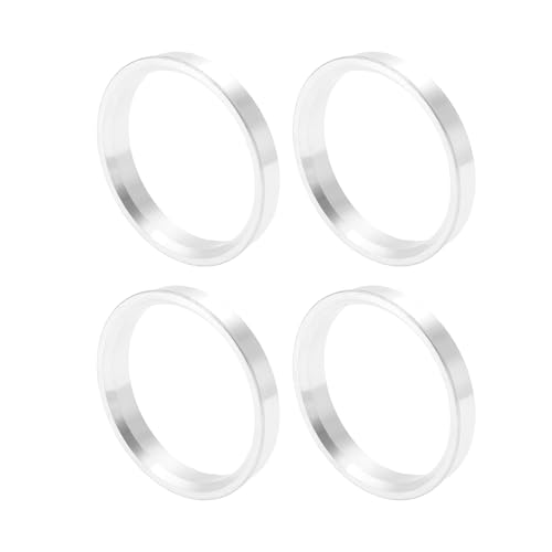 INFINAUTO Anillos Centrales de Buje de Rueda de Coche OD 66.6mm a ID 59.1mm Eje Central de Ruedas de Aleación de Aluminio Tono Plateado Duradero