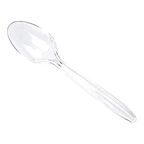 Durchsichtige Plastiklöffel | Strapazierfähiger, transparenter Kunststoff-Teelöffel (50 Stück), Geschirr und Essgeschirr, transparent in der Farbe Cover