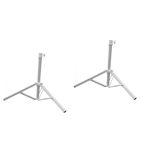 Milisten 2 Pcs Sun Umbrella Sand Anchor Tripod Umbrella Holder Beach Parasol Stand Outdoor Umbrella Base Offset Umbrella Base Rolling Umbrella Base Parasol Base White Metal Umbrella Stand