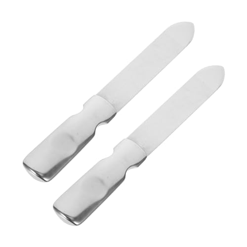 PACKOVE 2Pcs Nail Shaping Files Stainless Steel Manicure Tools for Nail Art for Easy Portability for Professional and Home Use Edges and Removes Ridges