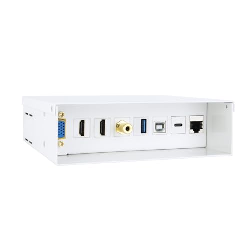 Caja multimedia pared NANOCABLE VGA HDMI USB-C RJ45 Cat.6A blanca 3
