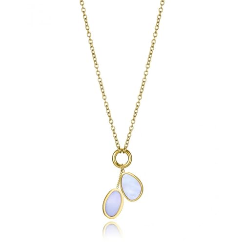 Viceroy Collar de mujer de acero Ip dorado con colgantes de madre perla 14321C01012