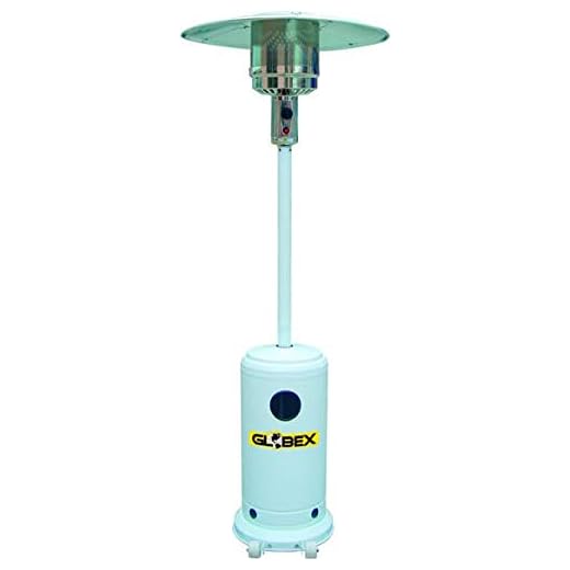Globex - Estufa seta de gas, 222 cm, 13 kW, color blanco, HSS-A-(PC)-W