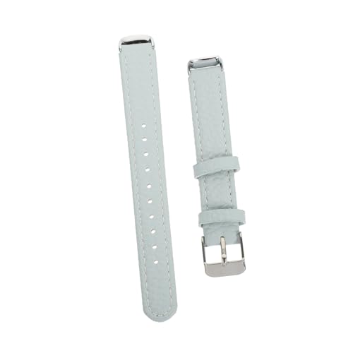 Correa de piel granulada para reloj de pulsera con banda de recambio de acero inoxidable
