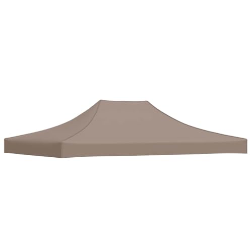 Teenpull Toit de Tente de réception 4x3 m Taupe en Tissu Oxford 600D avec revêtement PVC résistant UV et, Remplacement pour pergola, Barnum, tonnelle,...