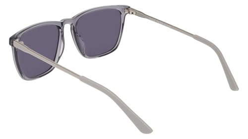COLE HAAN Men's CH6085 Polarized Square Sunglasses, Smoke Crystal, 55/18/1404