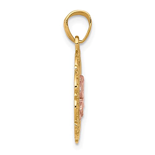 IceCarats 10K Solid Two Tone Gold White Elephant Necklace Chain Pendant Charm - Image 3