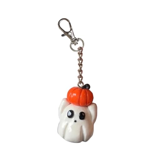 2 Inch Cute Ghost Pumpkin Key Ring Halloween Bag Charm for Party Favor