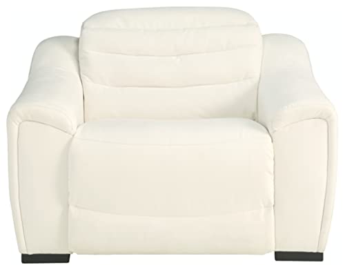 Signature Design By Ashley Next-Gen Gaucho Modern Tufted Faux Leather Power Recliner With Adjustable Headrest, White #TOP3