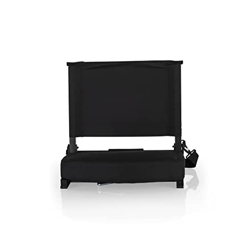 picnic time ncaa georgia bulldogs gridiron stadium seat lightweight portable folding chair for bleachers and benches black