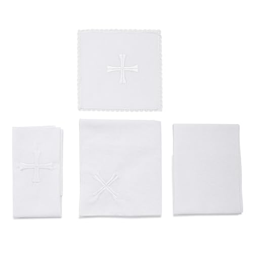 Set de 4 accesorios de altar de lino para iglesias miniatura 3