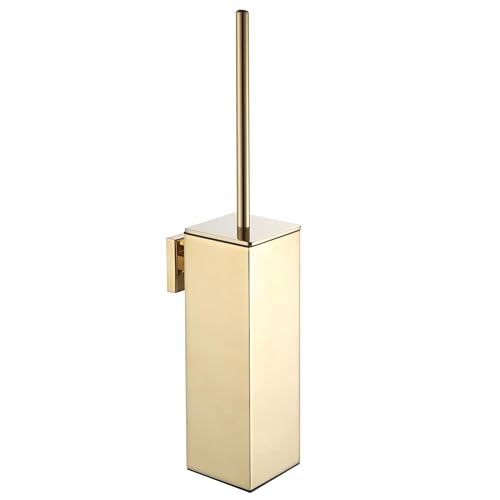 BVL - BVL Brosse WC murale, dorée, en acier inoxydable 304, pour montage mural, rectangulaire, pour la salle de bain - -5%