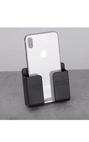 Image of TOXXON Wall Mounted Mobile Holder Storage Case for Remote, Wall Mounted Mobile Stand /Multi Purpose Stand with Hole for Phone Charging (Black-Pack of 2)