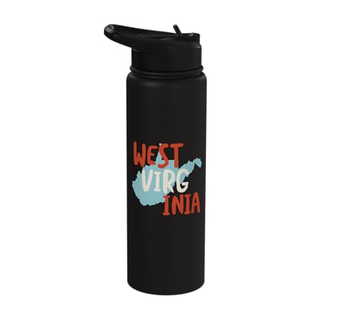 West Virginia USA, State of West Virginia Souvenir Stainless Steel Insulated Water Bottle