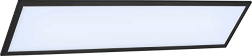 BRILONER - Panel de Techo LED, Panel LED Techo Regulable, Control de Temperatura de Color, Control Remoto, 24 W, 2200 Lúm, 100x25x6cm, Plafon LED Techo, Lampara Cocina Techo, Paneles LED, Negro