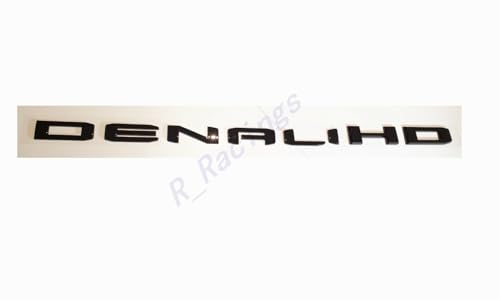 Image of 4Pcs Set 19-23 Denali DENALIHD Sierra Emblems 3D Letters Badges NAMEPLATE Stickers Decal Replacement for Sierra 1500 2500HD 3500HD Denali HD 23400374 (Gloss Black)