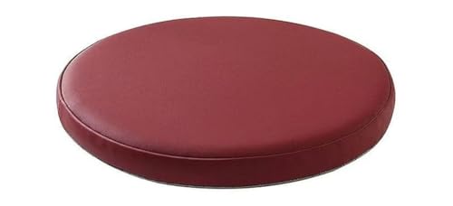 ponpfden Cojín redondo de piel sintética impermeable para silla, 30 cm, 35 cm, 40 cm, cojín redondo de espuma viscoelástica, cojín antideslizante con diseño de cremallera extraíble