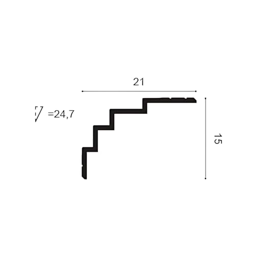 Corniche C393 STEPS profilé plafond polyuréthane 200 cm x 15 cm x 21 cm - 4