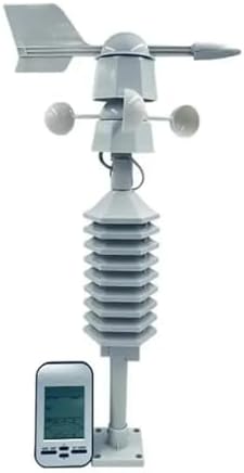 Wireless Anemometer Weather Station Clock Wind Speed Direction Wind Chill Temperature Humidity Meter Dual Mount WS0232