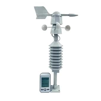 Wireless Anemometer Weather Station Clock Wind Speed Direction Wind Chill Temperature Humidity Meter Dual Mount WS0232
