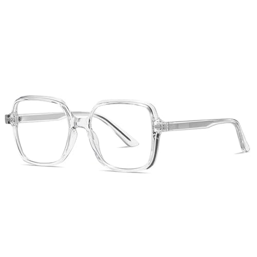 Monture de lunettes rétro à rivets avec verres transparentes unisexes et charnière confort
