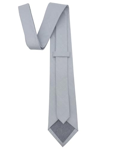 Image of Kebocis Mens Solid Color Cotton Necktie for Men