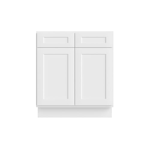 Image of Furinno Shaker Bath Vanity Cabinet Without Top, Ready to Assemble, 21 D x 30 W x 34.5 H, White