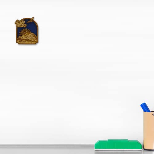 Imán decorativo rectangular de madera azul miniatura 6
