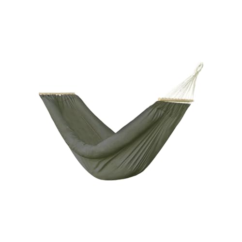Hamaca de Lona con Palos de Madera, Gruesa, for Exteriores, portátil, fácil de Instalar, for Colgar en el árbol.(Grey,S)