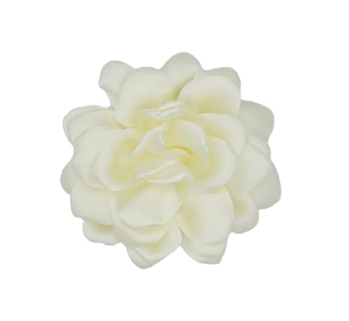 Image of Large Camellia Satin Fabric Flower Brooch Pins Hairpin for Women,ladies. (Ivory)