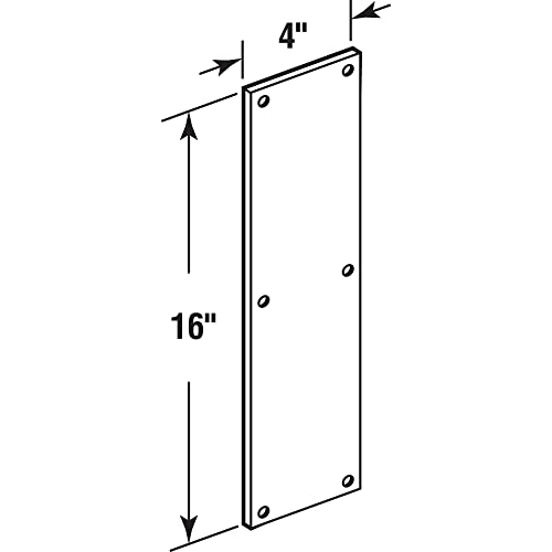 Prime-Line J 4686, Bronze Door Push Plate, 4 X 16 Inch, Finished, Aluminum (Single Pack), 4 In. X 16 #TOP1
