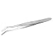 Cole-Parmer Essentials Stainless Steel Tweezers, Offset Curved Tips, Serrated, 114mm