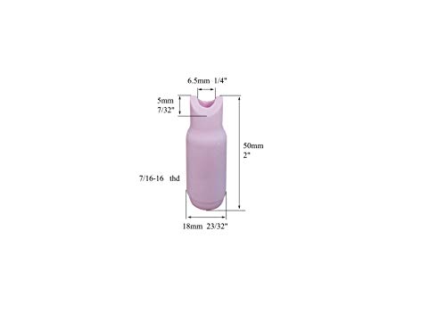 Image of RIVERWELD TIG Torch Ceramic Cups Outside Inside 90º 10N50 1 /4 inch 6.5mm 24pcs
