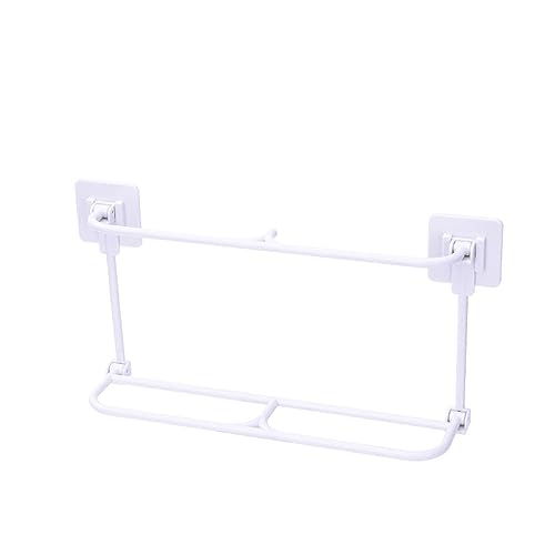 Generic Easy-to-Store Shoe Rack Easy Access Organizer Foldable Wall Mounted No-Punch Bathroom Slipper for Dormitories Space White S