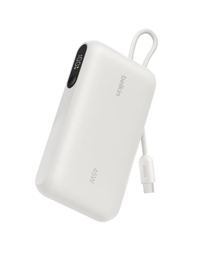 Belkin UltraCharge Batterie Externe 10K avec Câble USB-C Et Écran - Beige