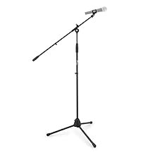 Two tier height adjustable centre pole with a range from 101cm – 161cm Boom arm usable length of 58cm great for vocal, drum kits, amplifier cabs and overhead microphones Includes universal mic clip with 5/8” to 3/8” adaptor Tripod legs with rubberise...