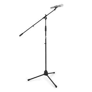 Two tier height adjustable centre pole with a range from 101cm – 161cm Boom arm usable length of 58cm great for vocal, drum kits, amplifier cabs and overhead microphones Includes universal mic clip with 5/8” to 3/8” adaptor Tripod legs with rubberise...