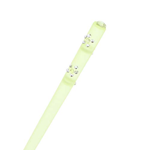 Bâtonnets à cheveux transparents fleur diamant pic chignon vert jaune - 4