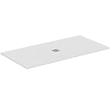 ideal standard - ultra flat s+, piatto doccia quadrato ultrasottile in resina effetto pietra, 100x100cm, ideal solid, bianco