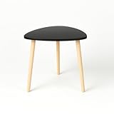 INDE MOBLEKIT | Mesa Auxiliar Madera Negra 48 cm con 3 Patas, Mesas Auxiliares para Hogar Moderno