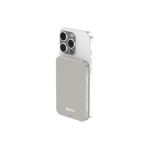 Griffin Qi2 Certified PowerBrick 5000/10 000mAh PD20W Slimmest Wireless Power Bank 5000mAh Grey