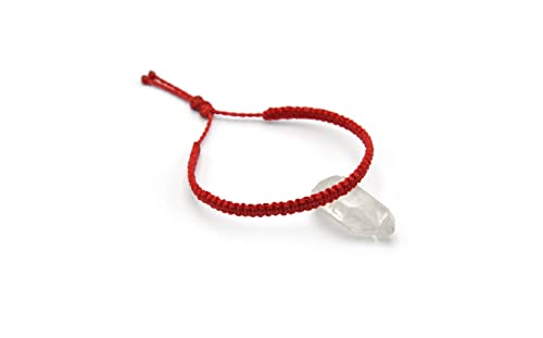 Bracelet en fil ciré rouge tissé/tressé main en macramé forme fine et plate. Unisexe, résistant à l'eau et ajustable. Réf.PP233